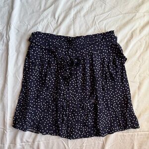 Allegra K Navy Polka Dot Mini Skirt